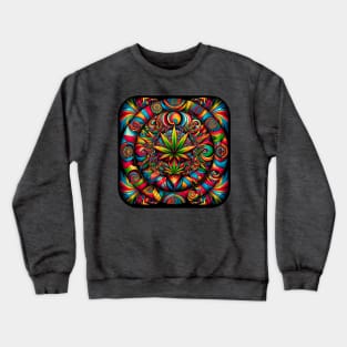 Psychedelic Cannabis Mandala Crewneck Sweatshirt